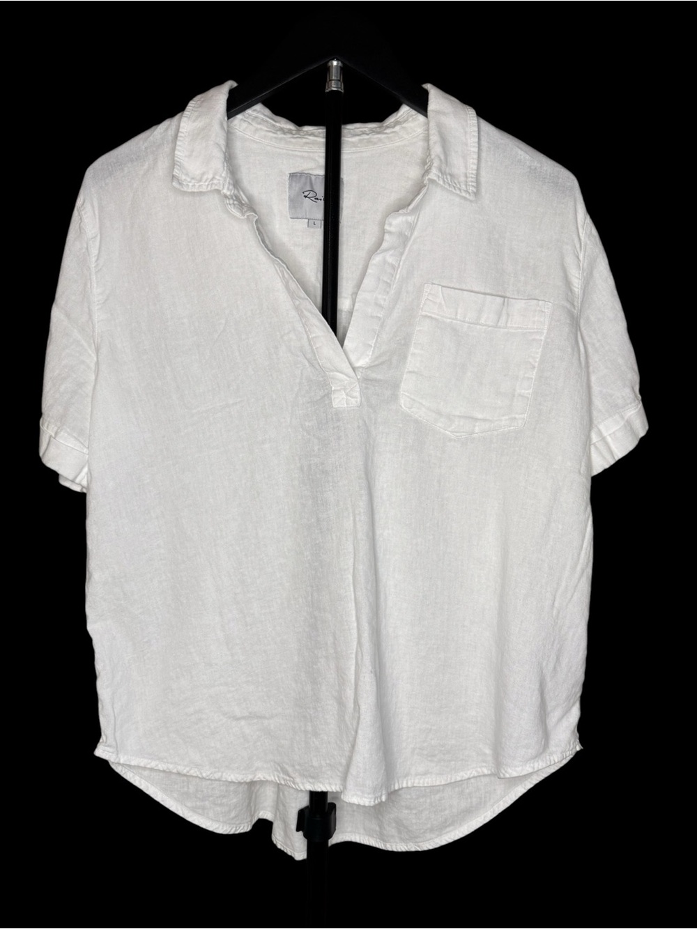 Rails Savannah White Linen Popover Blouse